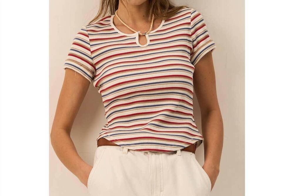 NEW THE GREII last chance - striped knit top in red/blue
